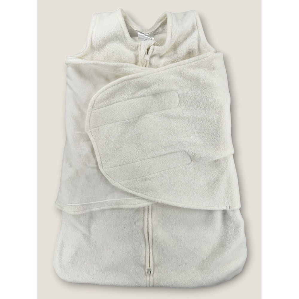 Halo SleepSack Swaddle Newborn 0-3M Cream Micro Fleece Adjustable Wrap Blanket